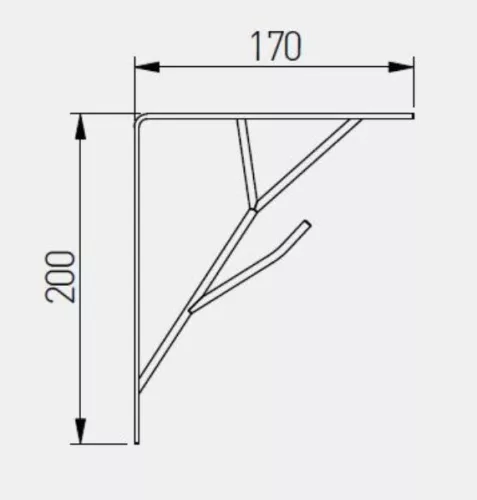 TREE Polctartó, 20 x 17 cm, matt fekete
