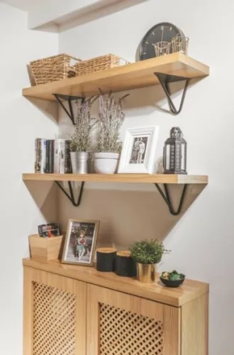 WIRE Polctartó, 18 x 16 cm, matt fekete