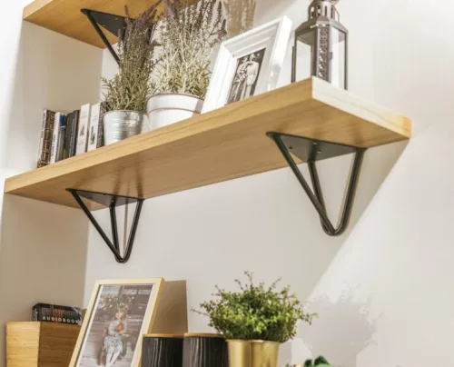 WIRE Polctartó, 18 x 16 cm, matt fekete