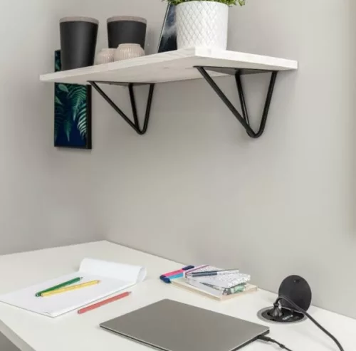 WIRE Polctartó, 18 x 16 cm, matt fekete