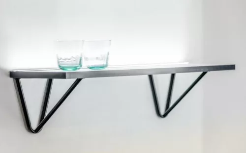 WIRE Polctartó, 18 x 16 cm, matt fekete