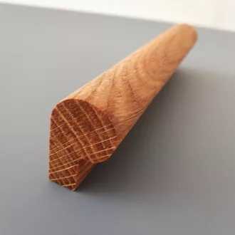   Abgerundeter Massivholz-Möbelgriff, Eiche geölt 64 -96 - 128 mm Bohrungsabstand