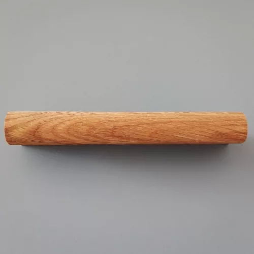 Abgerundeter Massivholz-Möbelgriff, Eiche geölt 32 - 64  mm Bohrungsabstand