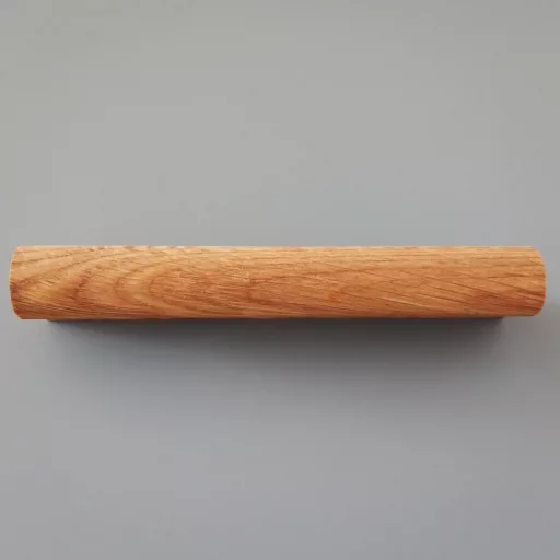 Abgerundeter Massivholz-Möbelgriff, Eiche geölt 64 -96 - 128 mm Bohrungsabstand