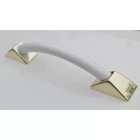   Kunststoff-Möbelgriff mit weiß-goldfarbenen Füßen, 96 mm BA