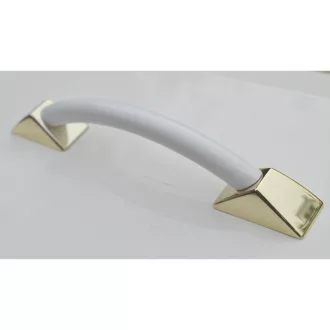   Kunststoff-Möbelgriff mit weiß-goldfarbenen Füßen, 96 mm BA