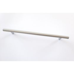   Metal furniture handle, matt chrome, 384 mm bore spacing, modern, rod handle