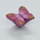 Möbelknopf aus Kunststoff, lila Schmetterling