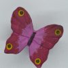 Műanyag bútorgomb, lila pillangó figurás