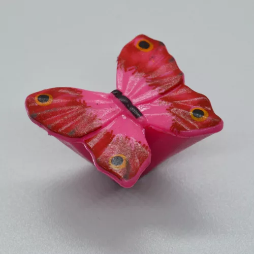 Möbelknopf aus Kunststoff, Rosa Schmetterling