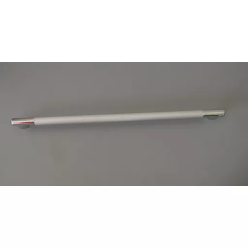Fém bútorfogantyú, matt króm – fényes króm végekkel, 352 mm furattávval