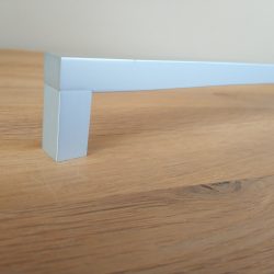 Metal furniture handle, matt chrome colour, 672 mm bore size