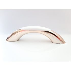   10 db Műanyag bútorgoantyú, arany - fehér színű, 64 mm furattávval