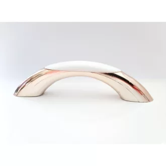 Kunststoff-Möbelgriff, gold-weiß, 64 mm Lochabstand