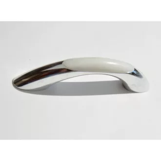 Retro-Möbelgriff aus Kunststoff in Weiß und Silber