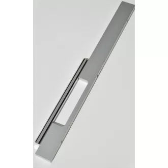   Möbelgriff aus Metall in der Farbkombination Aluminium matt und Chrom glänzend