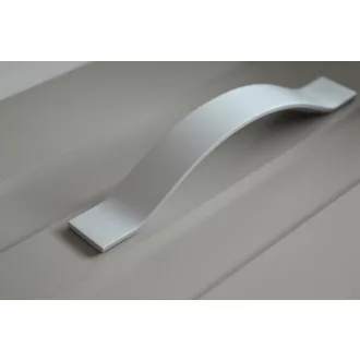 Metall-Möbelgriff, matt verchromt, mit 128 mm Lochabstand
