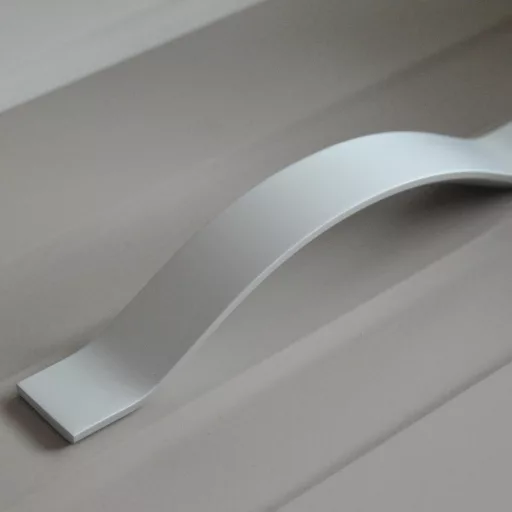 Metall-Möbelgriff, matt verchromt, mit 128 mm Lochabstand