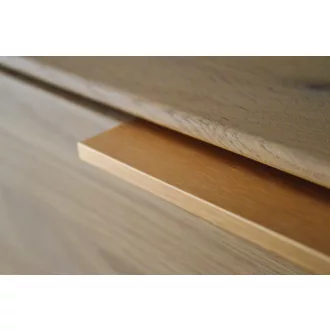   Fém bútorfogantyú, élre szerelhető, csiszolt, 160 mm furattávolság