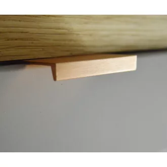   Fém bútorfogantyú, élre szerelhető, csiszolt, 32 mm furattávolság