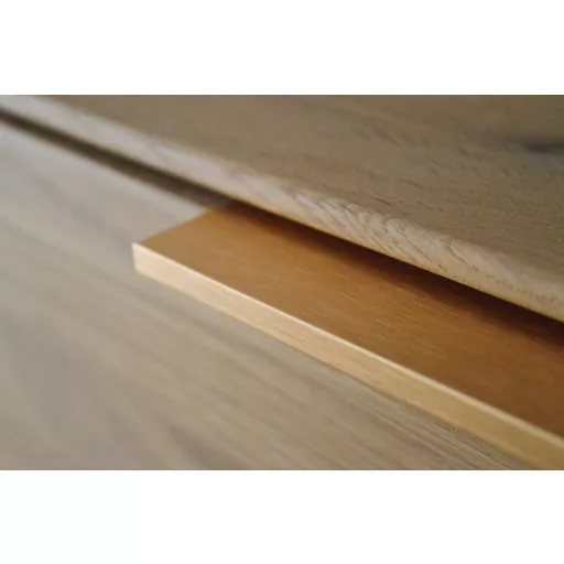 Metall-Möbelgriff, kantenmontierbar, poliert, 32 mm Bohrungsabstand