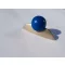 UN30_DM6006 Metall-Holz-Möbelgriff, Nickel matt - Blau , Bohrung 32 mm