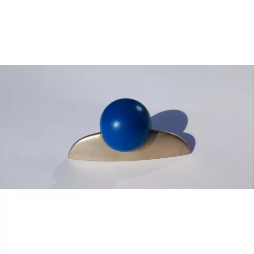 UN30_DM6006 Metall-Holz-Möbelgriff, Nickel matt - Blau , Bohrung 32 mm