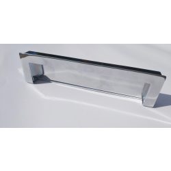 Recessed metal furniture handle in bright chrome