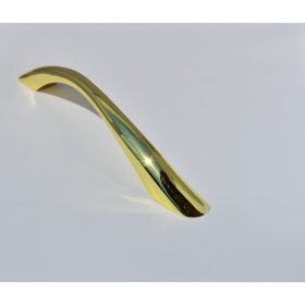   Fényes arany színű, fém bútorfogantyú, 128 mm furattávval