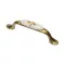 Porzellan-Metall-Möbelgriff, bronze-braun Blumenmotiv, Bohrung 96 mm