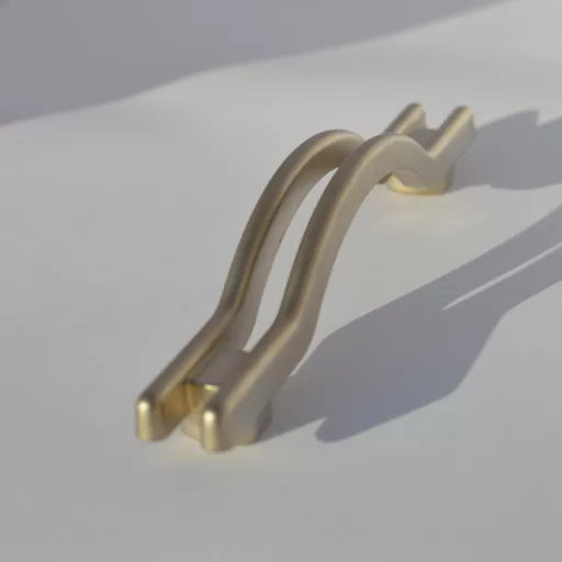 Sehr schöner, hochwertiger Möbelgriff aus Metall in der Farbe Mattnickel