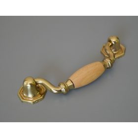   Fém-fa bútorfogantyú, bükk- arany színű, 80 mm furattávval