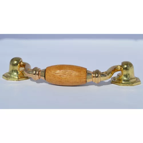 Möbelgriff in der Farbe Eiche-gold, Material Metall-Holz