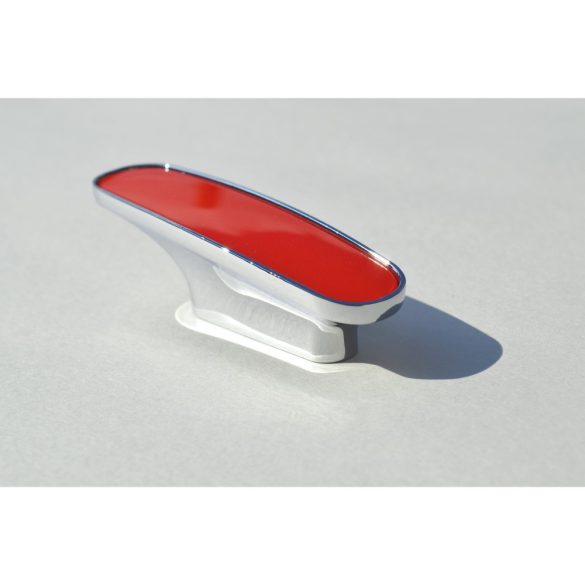 Metal-plastic furniture handle, chrome, red, 32 mm hole spacing