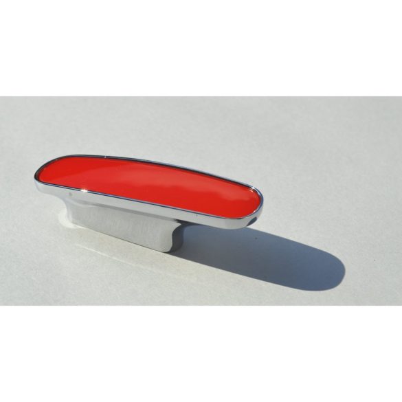 Metall-Kunststoff-Möbelgriff, chrom, rot, 32 mm Lochabstand