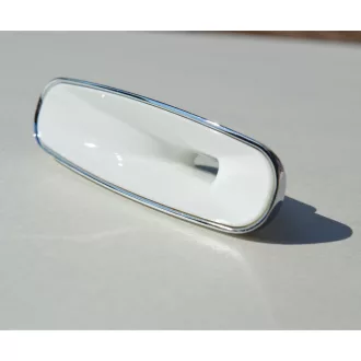   Fém-Műanyag bútorfogantyú, króm - fehér színű, 32 mm furattávval