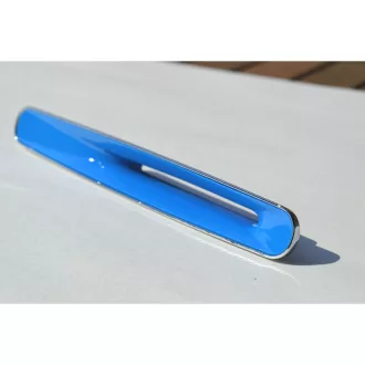   Möbelgriff Metall-Kunststoff-Kombination, Chrom glänzend - blau