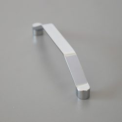   Metal furniture handle, shiny chrome colour, 128 mm bore size