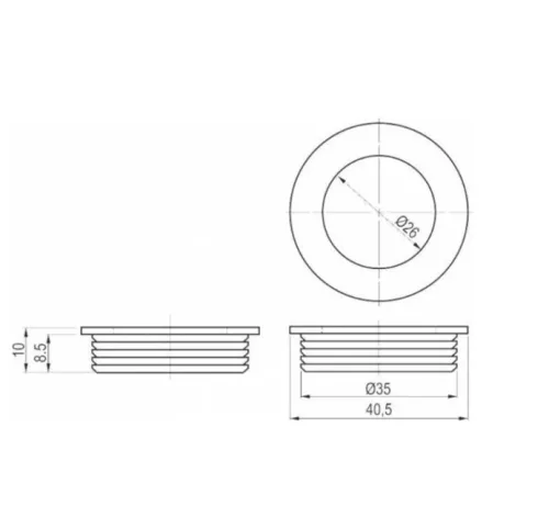 Metall-Möbelgriff, versenktes Design, matt nickel farbe