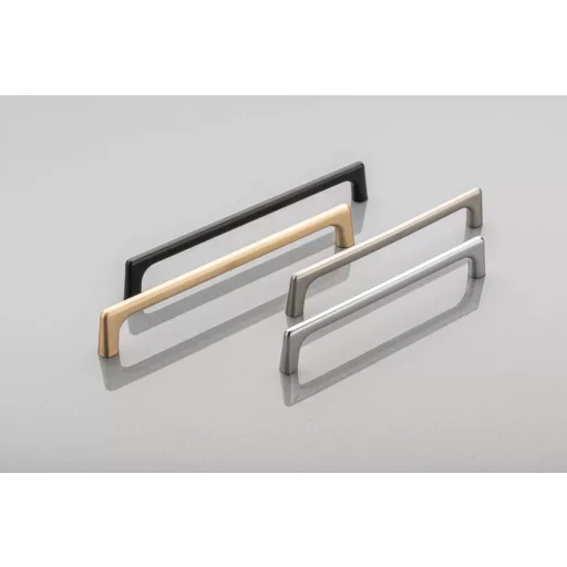 OCTAVIO_12820M, Metall-Möbelgriff 128 mm Lochabstand, matt schwarz