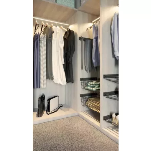 SMART 600 gardrób kosár, teljes kihúzású, fehér