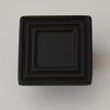 Z038_30 Metall-Möbelknopf, schwarz farben, quadratisch