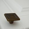 Z038_30_AN Fém bútorgomb, antik bronz szín, szögletes