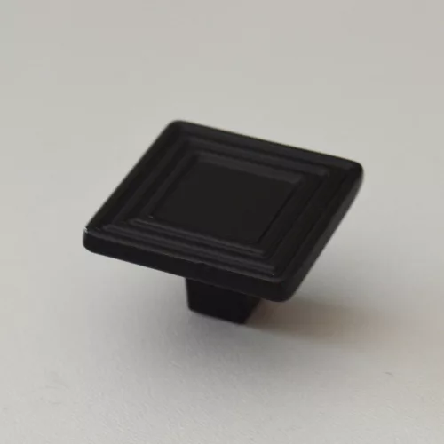 Z038_30 Metall-Möbelknopf, schwarz farben, quadratisch