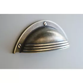   Fém bútorfogantyú, antikolt nikkel színű, 64 mm furattávval