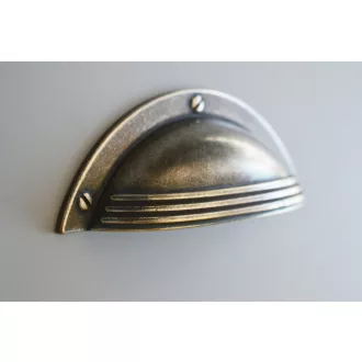 Möbelgriff aus Metall, antik vernickelt