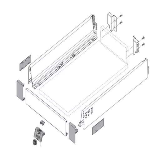 Blum Tandembox előlap belső fiókhoz, fehér 1036 mm