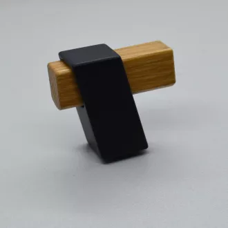   BEAM Z324_0_42, fém-lakkozott tölgy bútorgomb és fogas, 42,5 mm fa résszel