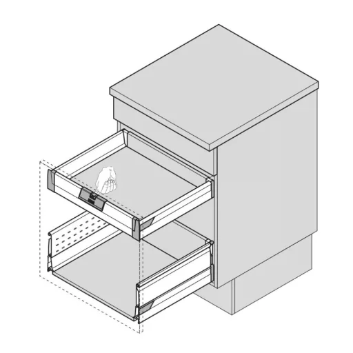 Blum Tandembox fogantyú és kapcsolóelem, szürke