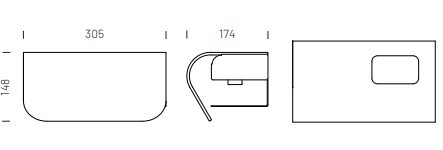 Individuell gestalteter Toilettenpapierhalter, lackierte Eiche, gebogenes Sperrholz